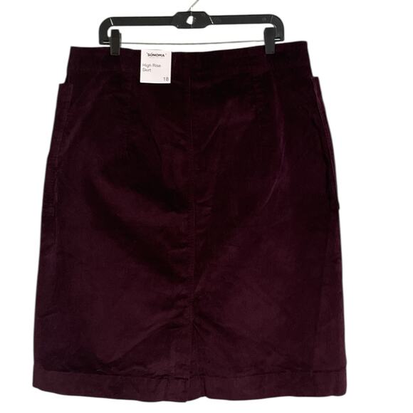 NWT Sonoma Button Front Corduroy Skirt Plum Size 18 - Picture 5 of 11
